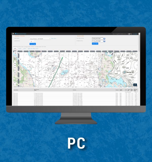Electronic Nautical Chart can be access through PC on Falcon Mega Track, Vessel Tracking Platform from anywhere, anytime.