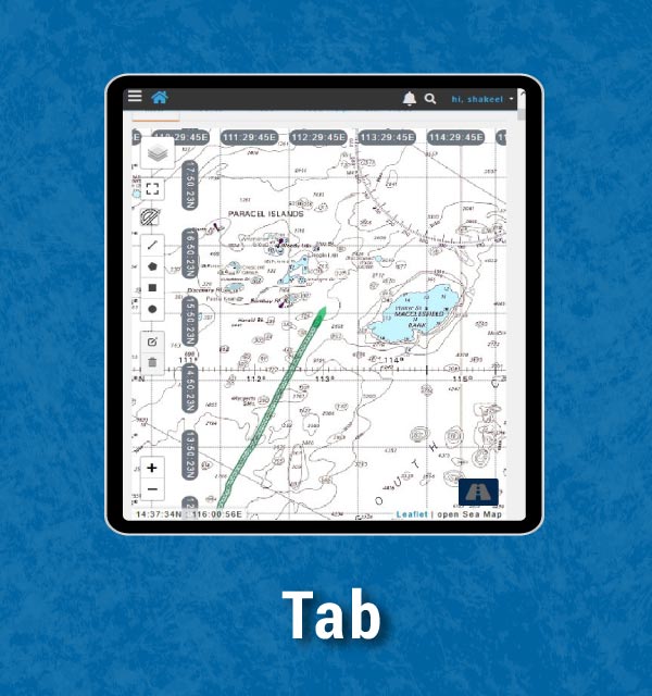 Electronic Nautical Chart can be access through Mobile on Falcon Mega Track, Vessel Tracking Platform from anywhere, anytime.